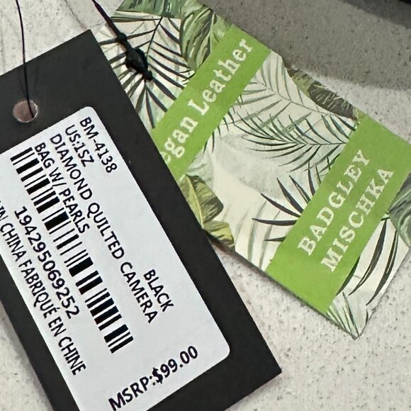 BADGLEY MISCHKA Quilted Camera Bag with Pearls - Picture 6 of 7